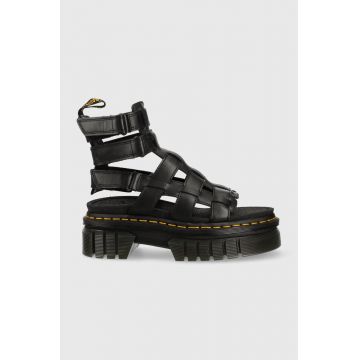 Dr. Martens sandale de piele Ricki Gladiator femei, culoarea negru, cu platforma
