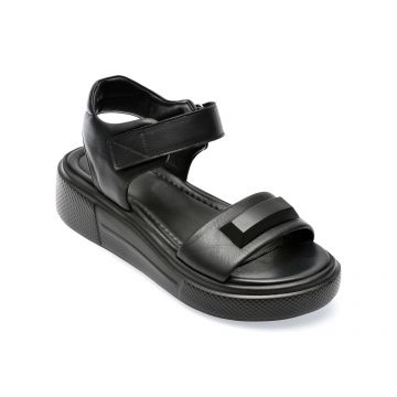 Sandale GRYXX negre, 49651, din piele naturala