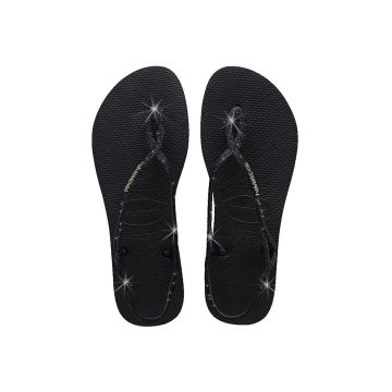 Havaianas sandale LUNA SPARKLE femei, culoarea negru, 4148065.0090