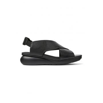 Sandale din piele cu talpa wedge