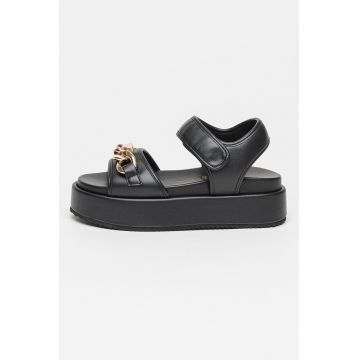 Sandale flatform de piele ecologica Noa