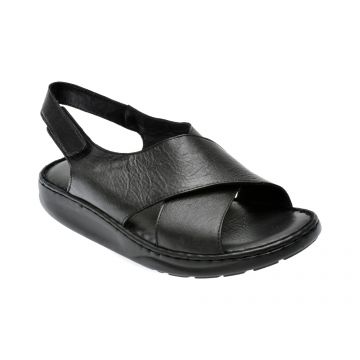 Sandale IMAGE negre, 253, din piele naturala