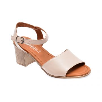 Sandale PASS COLLECTION nude, 6005, din piele naturala