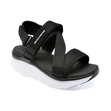 Sandale SKECHERS negre, D LUX WALKER, din material textil