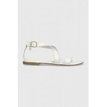 U.S. Polo Assn. sandale de piele LINDA femei, culoarea alb, LINDA001D