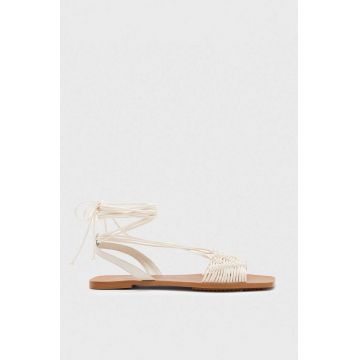 AllSaints sandale de piele femei, culoarea alb, Donna