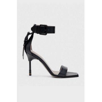AllSaints sandale de piele Noir culoarea negru, WF677Y
