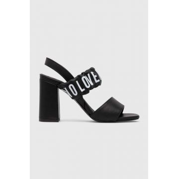Love Moschino sandale de piele culoarea negru, JA16358G0GIE0000
