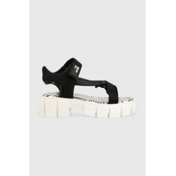 Love Moschino sandale femei, culoarea negru, cu platforma, JA16216G0GIX300A