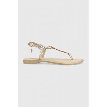 Mexx sandale de piele Jolene femei, culoarea auriu, MXCY012801W
