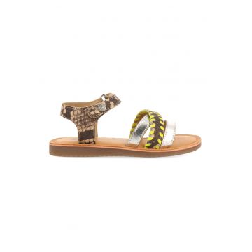 Sandale de piele cu animal print Dota