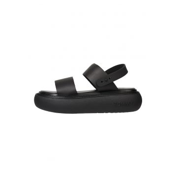 Sandale flatform de piele