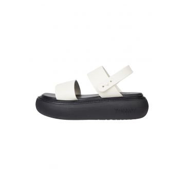 Sandale flatform de piele