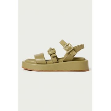 Sandale wedge de piele