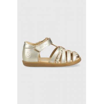 Shoo Pom sandale din piele pentru copii culoarea auriu