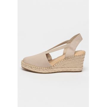 Sandale-espadrile din panza cu talpa wedge