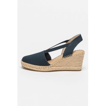 Sandale-espadrile din panza cu talpa wedge