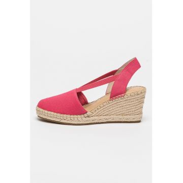 Sandale-espadrile din panza cu talpa wedge