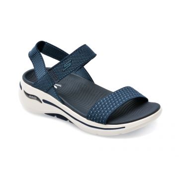 Sandale SKECHERS bleumarin, GO WALK ARCH FIT SANDAL, din material textil