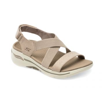 Sandale SKECHERS gri, GO WALK ARCH FIT SANDAL, din material textil
