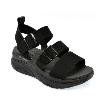 Sandale SKECHERS negre, D LUX WALKER, din piele ecologica