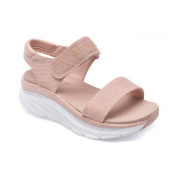Sandale SKECHERS roz, D LUX WALKER, din material textil
