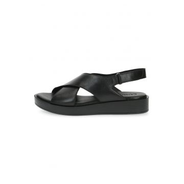 Sandale slingback de piele