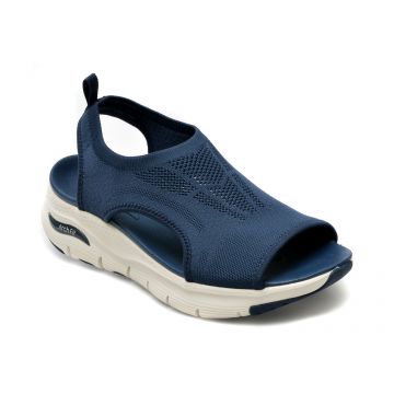 Sandale SKECHERS bleumarin, ARCH FIT, din material textil