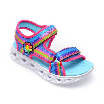 Sandale SKECHERS multicolor, HEART LIGHTS SANDALS, din material textil