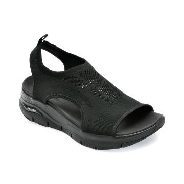 Sandale SKECHERS negre, ARCH FIT, din material textil