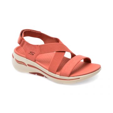 Sandale SKECHERS rosii, GO WALK ARCH FIT SANDAL, din material textil