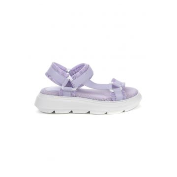 Sandale cu talpa wedge si inchidere cu velcro