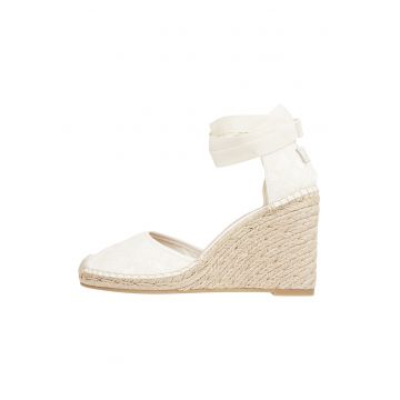 Sandale-espadrile wedge cu logo