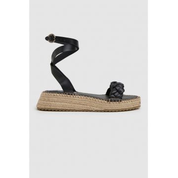 Sandale wedge de piele