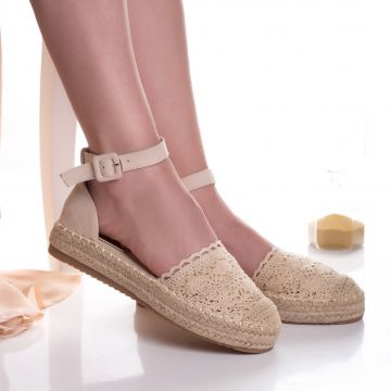 Espadrlie dama bej din textil Bozne