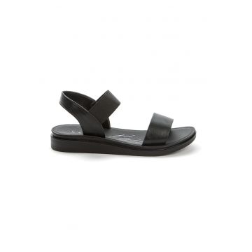 Sandale din piele ecologica cu talpa wedge