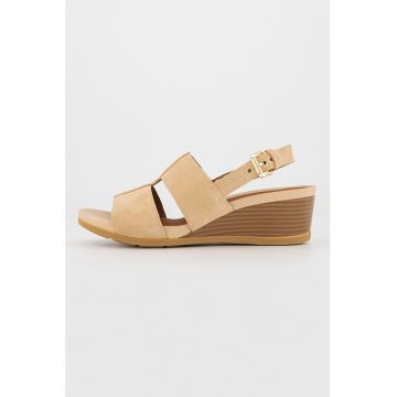 Sandale din piele intoarsa cu talpa wedge Marykarmen