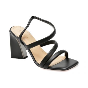 Sandale EPICA negre, 53602L, din piele naturala