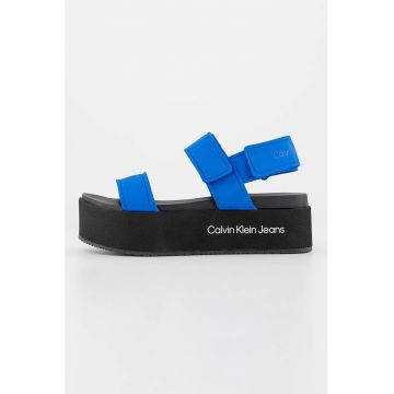 Sandale flatform cu velcro