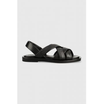 Gant sandale de piele Khiria femei, culoarea negru, 26561832.G00