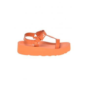 Sandale cu inchidere velcro si talpa wedge