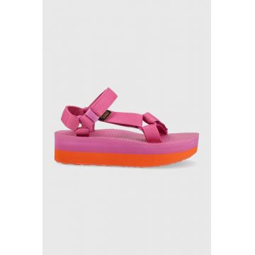 Teva sandale Flatform Universal femei, culoarea roz, cu platforma, 1008844