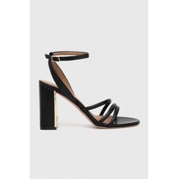 BOSS sandale de piele Mandy Ch.Sandal 90-N culoarea negru, 50493063