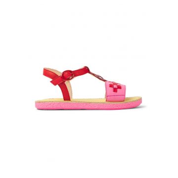 Sandale din piele cu aplicatii cu model flamingo