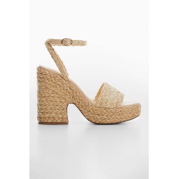 Sandale-espadrile cu toc inalt