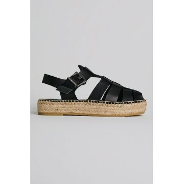 Sandale-espadrile de piele