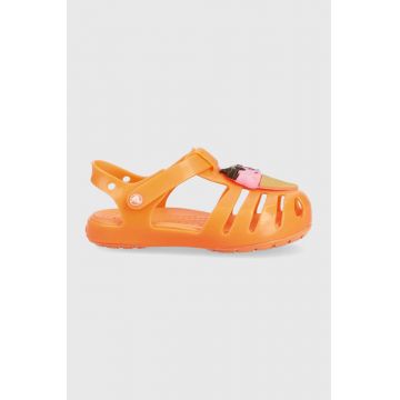 Crocs sandale copii ISABELLA CHARM SANDAL culoarea portocaliu