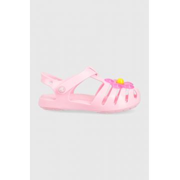 Crocs sandale copii ISABELLA CHARM SANDAL culoarea roz