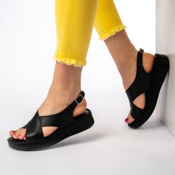 Sandale din piele naturala Nikky negru