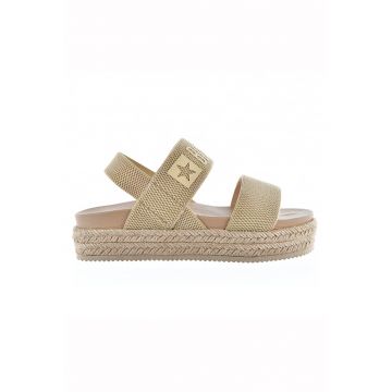 Sandale flatform cu barete din material textil